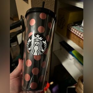 Black and red Starbucks tumbler